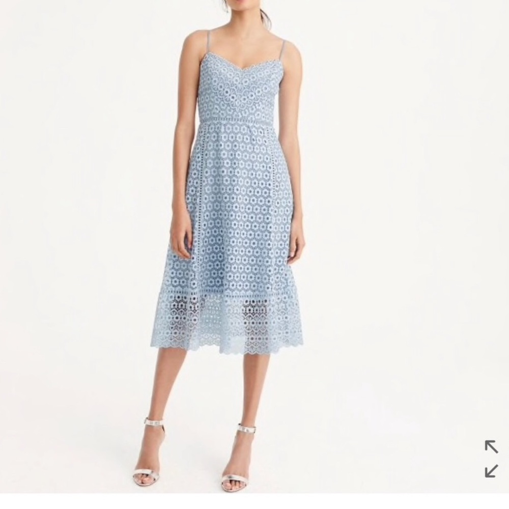 J. Crew daisy lace midi dress blue sz 10